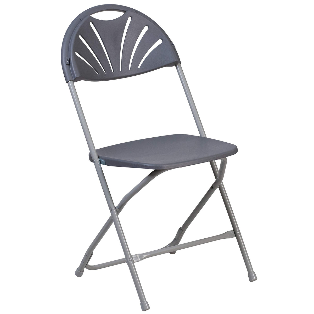 Flash Furniture Hercules Series 650 Lb. Capacity Charcoal Plastic Fan Back Folding Chair