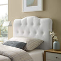 Modway Annabel Tufted Button Faux Leather Upholstered Twin Headboard in White