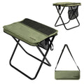 Yoosure 16 Extra Tall Portable Folding Stool for Adults, X-Large Collapsible Camping Chair with 3 Storage Pockets, Heavy Duty Tr