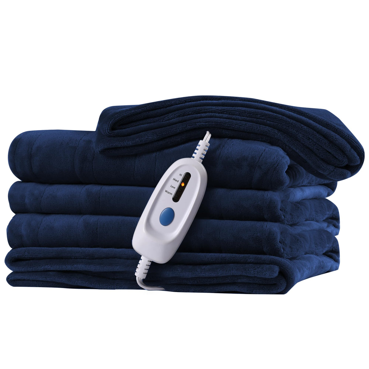 Mcjaw Electric Heated Blanket 72'X 84' Full Size, 4 Heating Levels And 10 Hours Auto Off, Lightweight And Breathable - Dark Bl