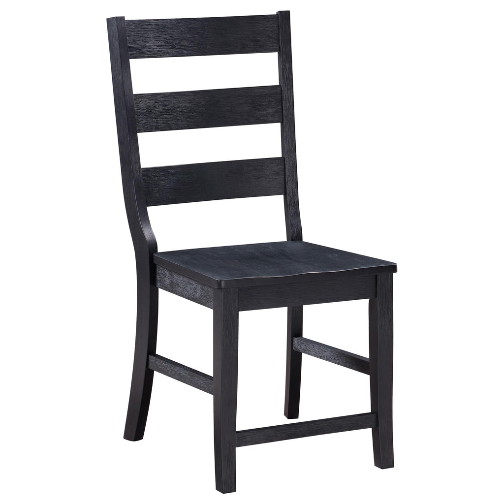 Coaster Home Furnishings Newport Ladder Back Dining Side Chair Black (Set of 2)