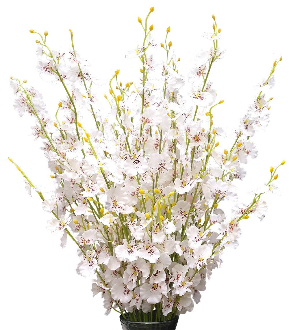 OMUYGDD White Silk Flowers in Bulk Wholesale Artificial Orchids, 12 Pcs (Each 38.5   ), for Wedding Festive Party Home Office De