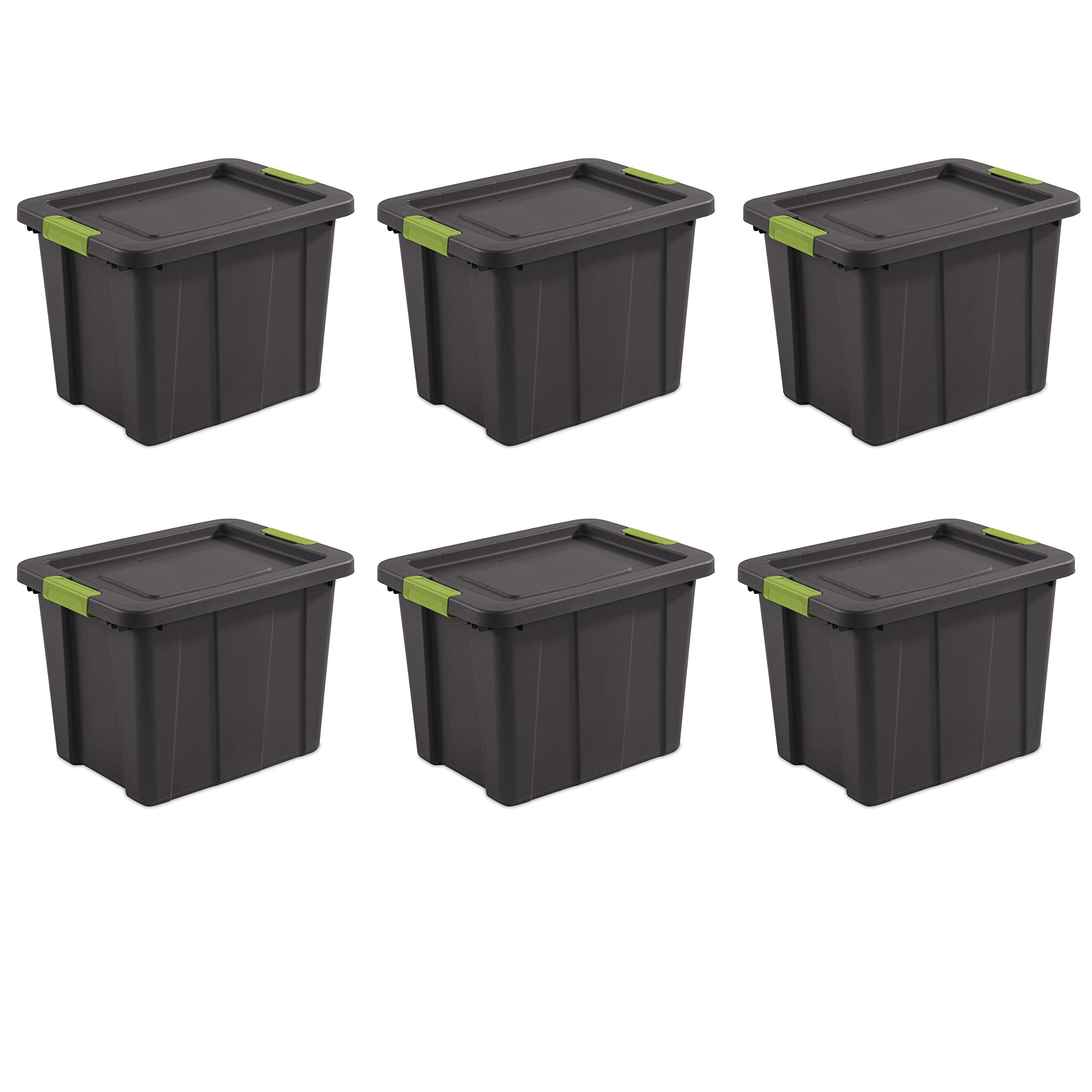 Sterilite 18 Gal Latching Tuff1 Storage Tote, Stackable Bin with Latch Lid, Plastic Container to Organize Garage, Basement, Gray