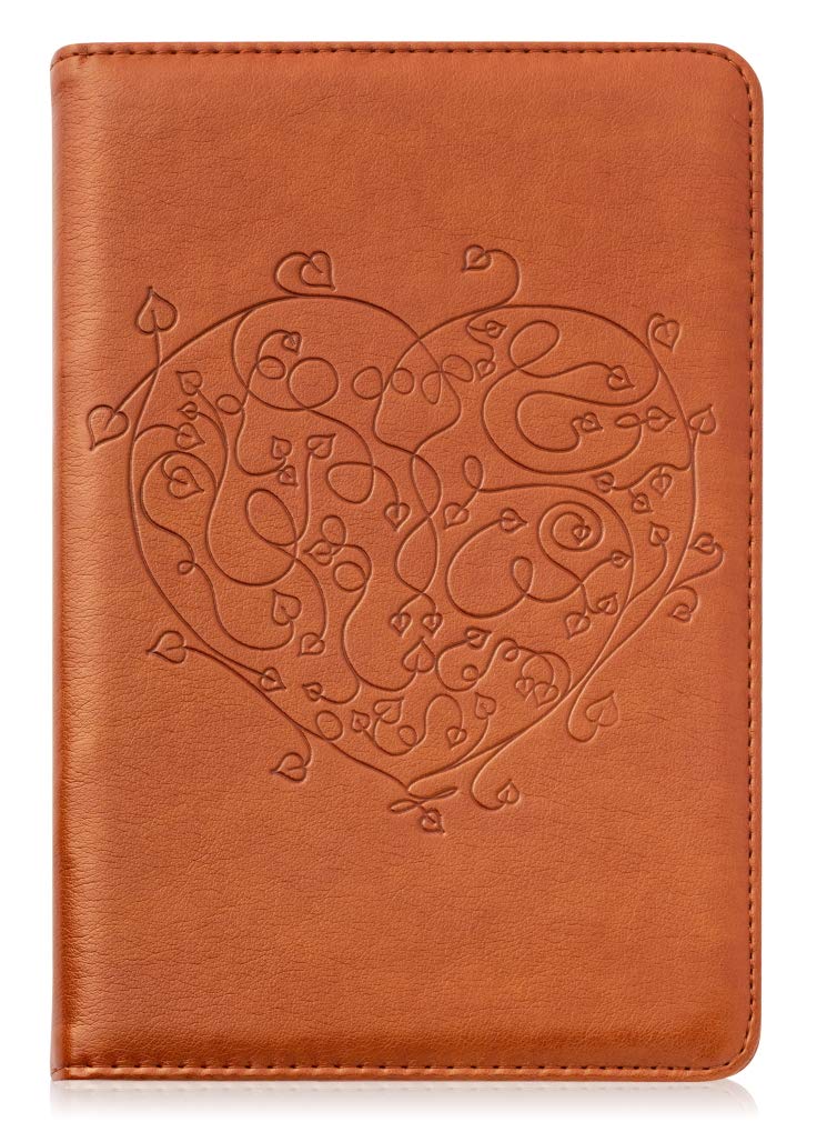 Sohospark Heart Refillable Faux Leather Journal, 6X8.7 Vegan Lined Writing Journal For Women Or Men