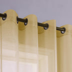 Koufall 96 Inch Curtains Long 2 Panels Set,Sheer Gold Retro Mid Century Modern Curtains Drapes For Living Room 96 Inch Length