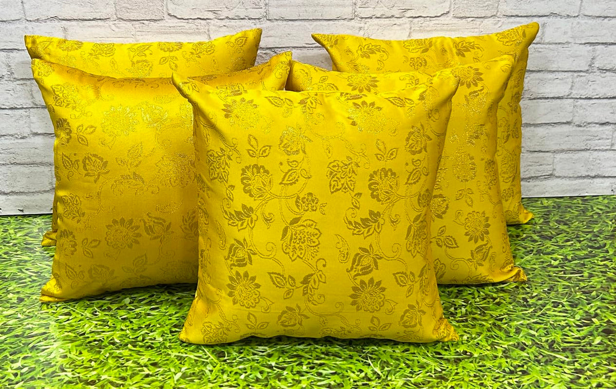 Pink Parrot Pinkparrot Jacquard Silk Cushion Cover 16X16 Inch Set Of 5 Pcs016