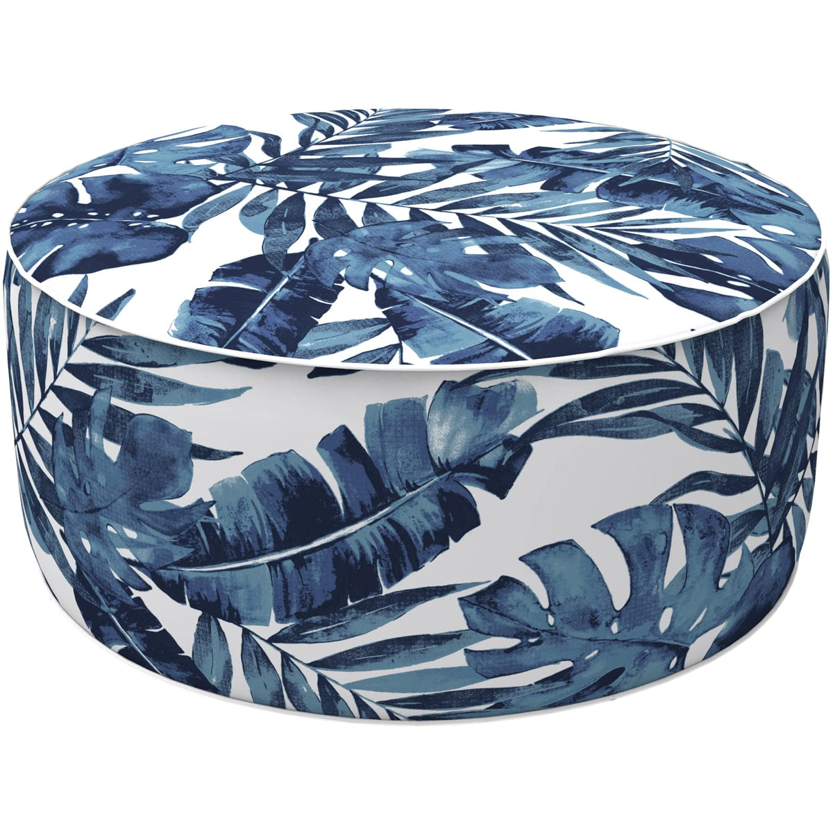 LVTXIII Indoor/Outdoor Inflatable Ottoman, All Weather Round Footrest Stool with Handle, D21   x H9    Portable Fade Resistant P