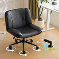 VINGLI Criss Cross Thick Padded Armless Comfy Desk Chair with Dual-Purpose Base,Adjustable Swivel Modern Vanity Chair,Rolling fo
