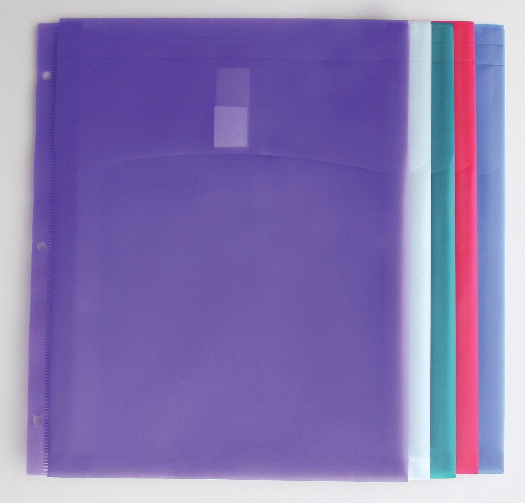 School Smart Folder Tabs For 3-Ring Binders, Assorted Colors, Pack Of 5