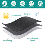 Brosyda Round Patio Furniture Cover, Waterproof Outdoor Table Covers, Windproof Heavy Duty Patio Furniture Cover For Outdoor Table Chair Furniture Set, Tear Resistant, 110'Dia X 28'H, Black