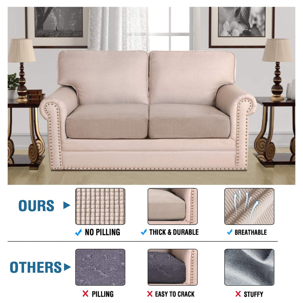 H.Versailtex High Stretch Individual Seat Cushion Covers Sofa Slipcovers Couch Cushion Covers Sofa Covers Featuring Jacquard Tex