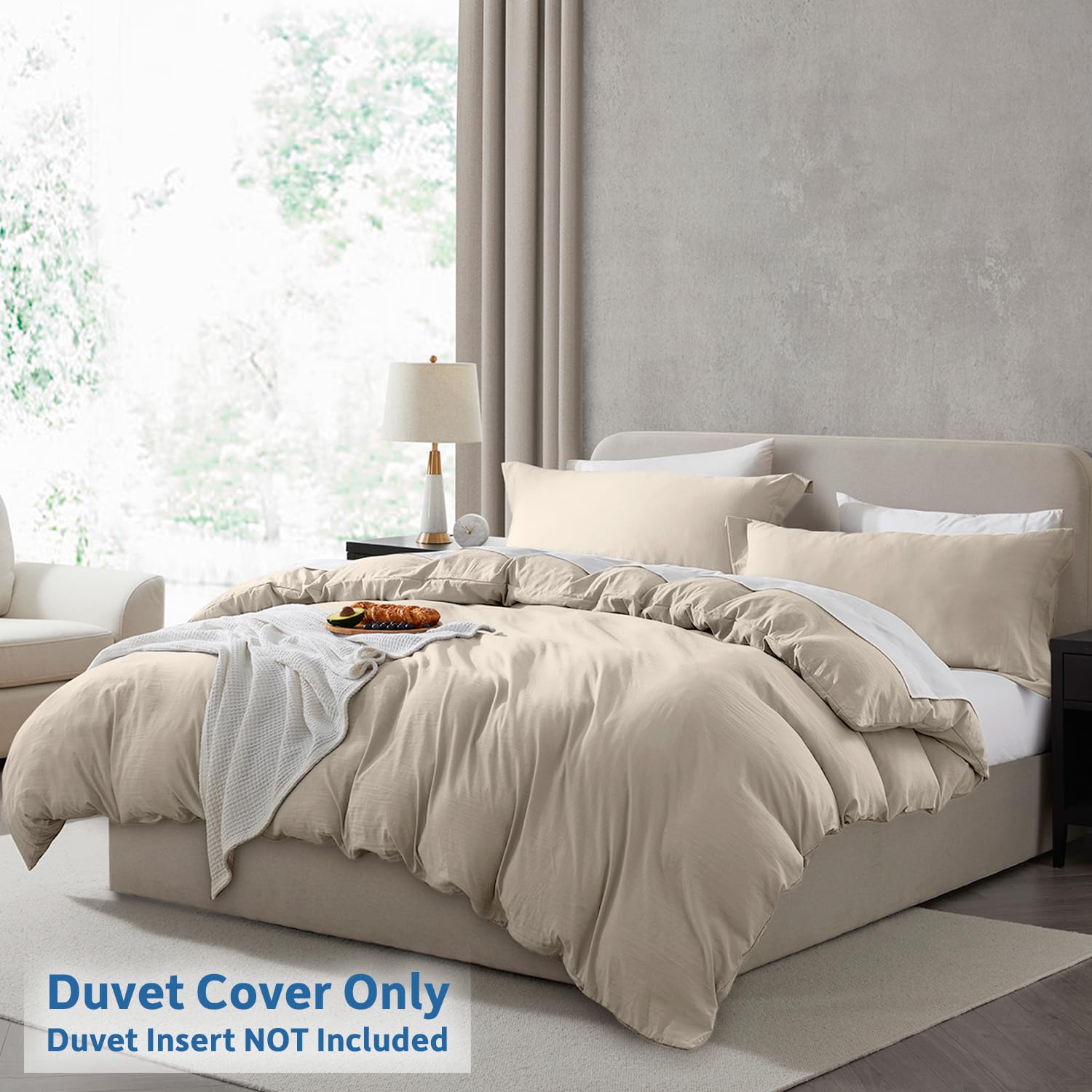Nestl Linen California King Duvet Cover Sets - Soft Prewashed Cal King Duvet Cover, 3 Piece, With Zipper Closure, 1 Duvet Cover 104X98 Inches And 2 Pillow Shams - No Comforter