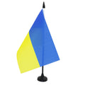 Ukraine Table Flag 5' X 8' - Ukrainian Desk Flag 21 X 14 Cm - Black Plastic Stick And Base - Az Flag