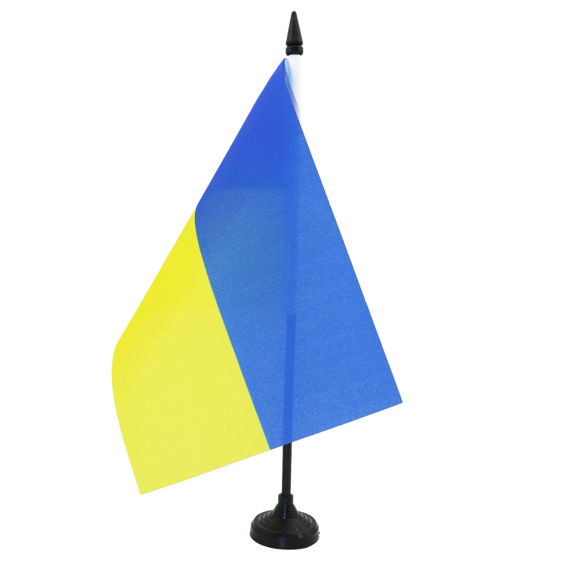 Ukraine Table Flag 5' X 8' - Ukrainian Desk Flag 21 X 14 Cm - Black Plastic Stick And Base - Az Flag