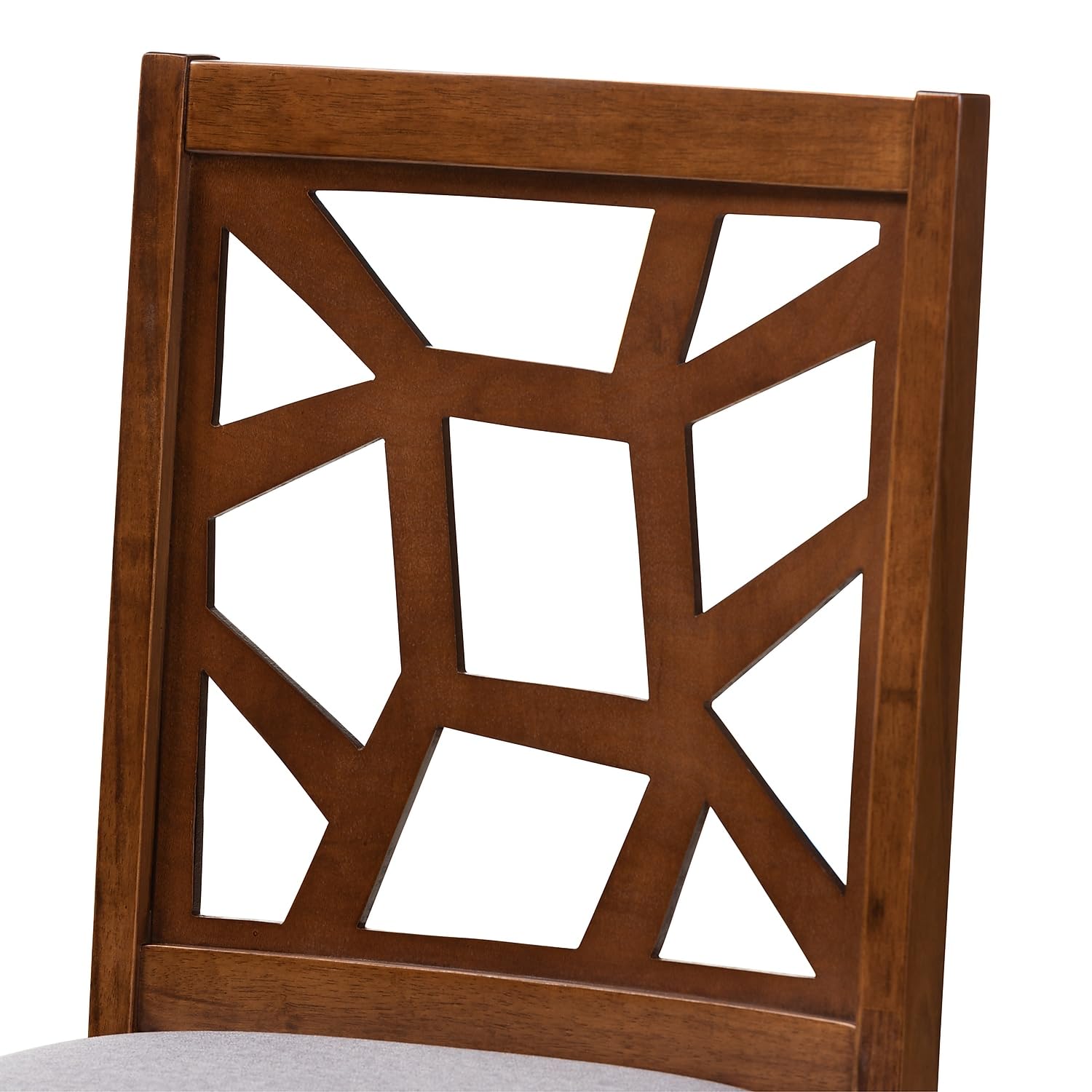 Baxton Studio Abilene Mid-Century Fabric Dining Chair, Grey and Walnut Brown, 2/Pack (149-2P-8963-HiT)