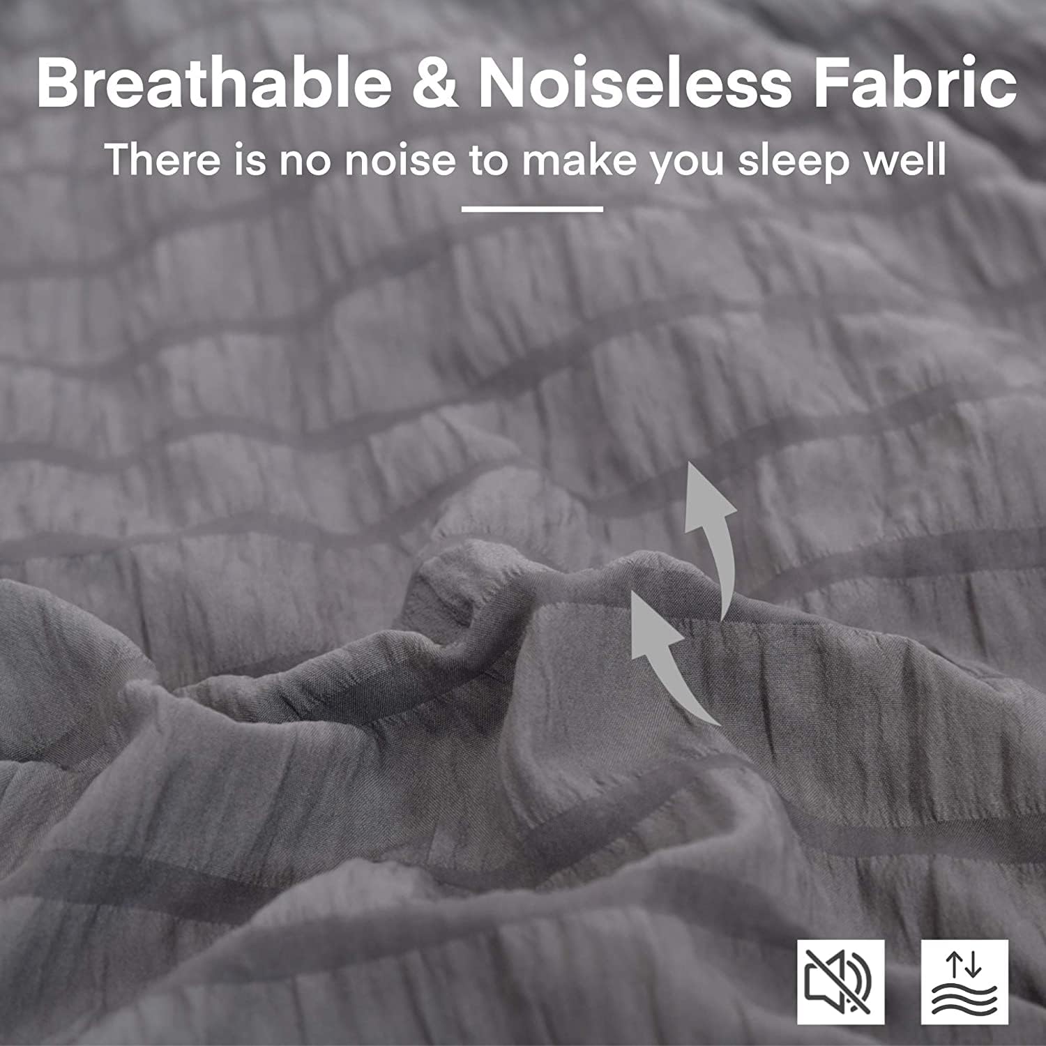 Avelom Dark Gray Seersucker California King Comforter Set (104X96 Inches), 3 Pieces-100% Soft Washed Microfiber Lightweight Comforter With 2 Pillowcases, All Season Down Alternative Bedding Set