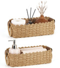 Mkono Small Paper Rope Storage Baskets, 2 Pack Woven Bins for Organizing