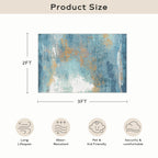 Ashler Abstract Rug, 2X3 Entryway Rugs, Modern Abstract Area Rug For Living Room, Bedroom, Kitchen Dining Room, Office, Blue Hom