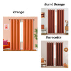 Koufall Orange Curtains For Boys Bedroom 2 Panels Blackout Room Darkening Autumn Dinosaur Themed Pumpkin Curtains For Kids Room Decor Nursery Dorm Living Space,63 Inch Length,Tangerine