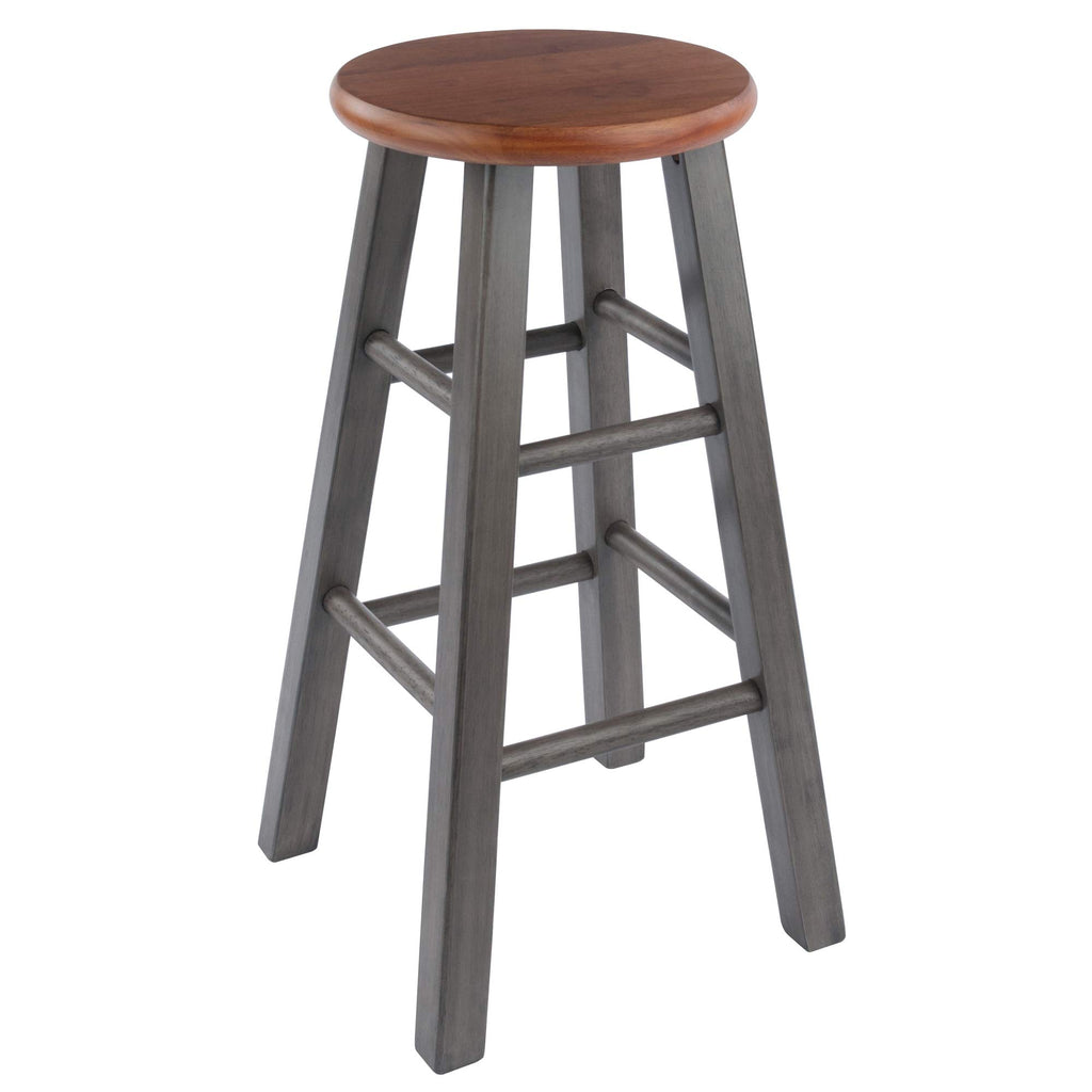 Winsome Ivy Counter Stool 24'', Rustic Teak / Gray Finish