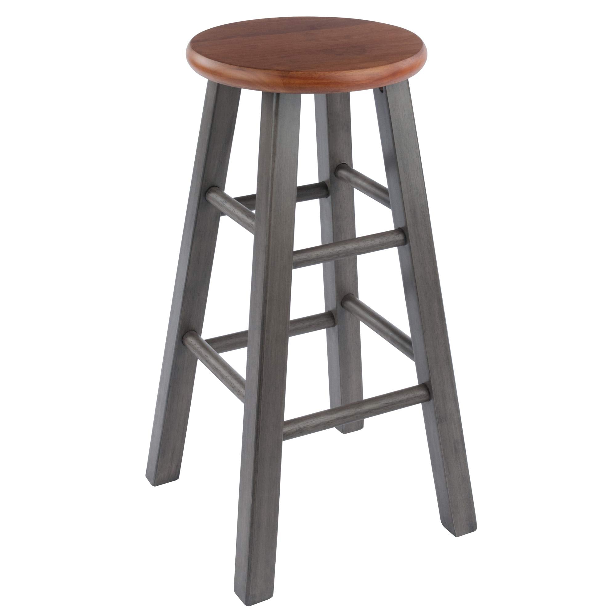 Winsome Ivy Counter Stool 24'', Rustic Teak / Gray Finish