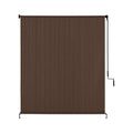 Vicllax Outdoor Roller Shade Fabric For Porch Gazebo, Patio Cordless Blinds Roll Up Shade (7' W X 8' L), Mocha