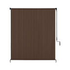 Vicllax Outdoor Roller Shade Fabric For Porch Gazebo, Patio Cordless Blinds Roll Up Shade (7' W X 8' L), Mocha