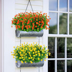 Artbloom 6 Bundles Outdoor Artificial Flowers Uv Resistant Fake Boxwood Plants, Faux Greenery For Indoor Outside Hanging Plants