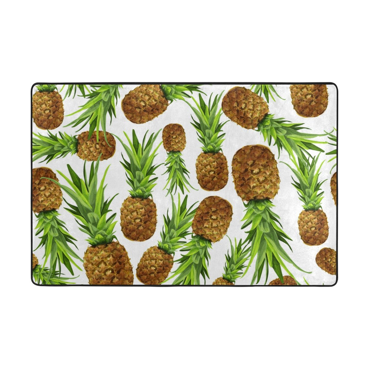 My Little Nest Area Rug Watercolor Pineapples Lightweight Non-Slip Soft Mat 4' X 6', Memory Sponge Indoor Outdoor Decor Carpet For Entrance Living Room Bedroom Office Kitchen Hallway