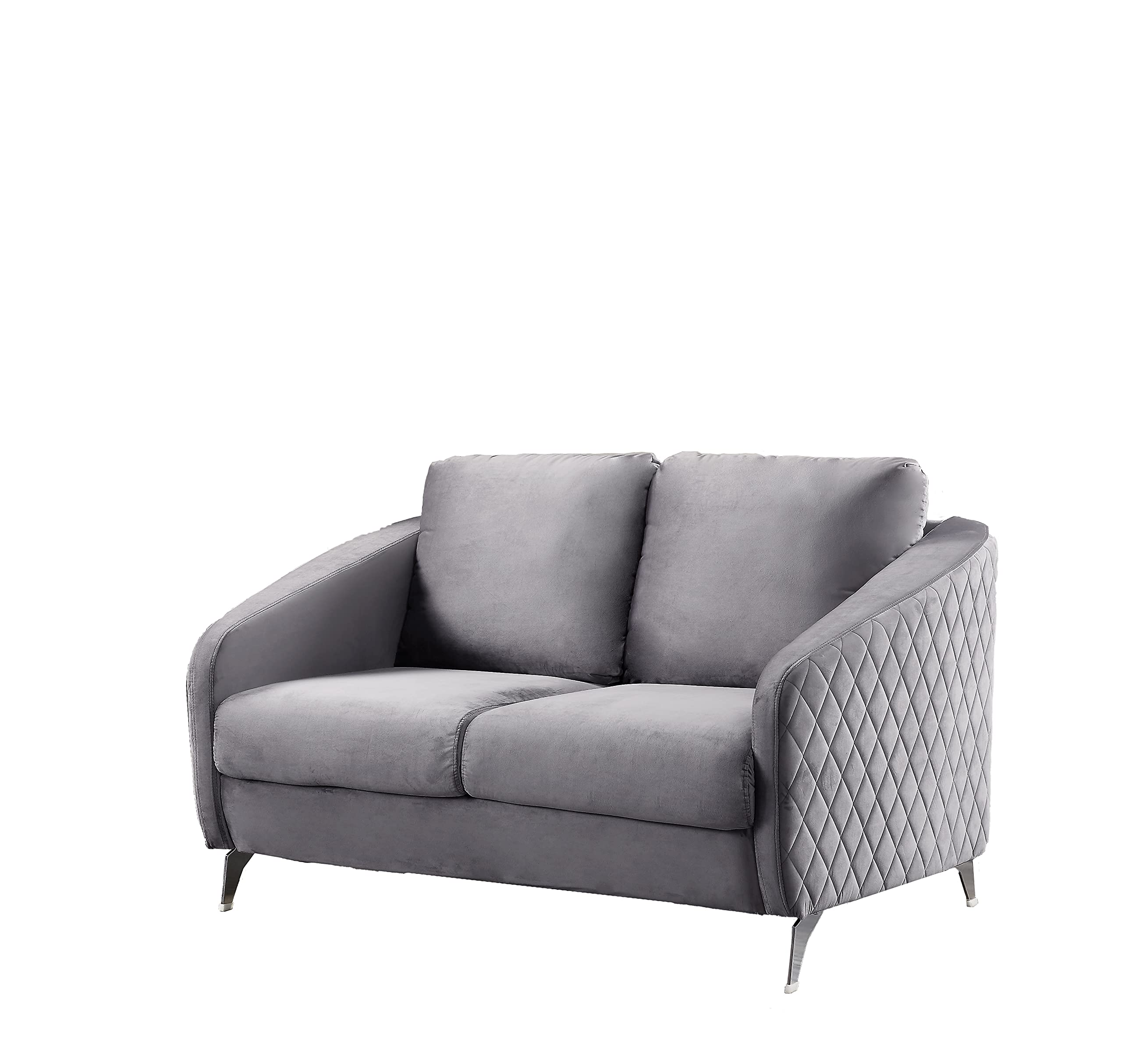 Lilola Home Sofia Gray Velvet Modern Chic Loveseat Couch