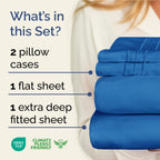 Extra Deep Pocket King Sheets - 4 Piece Breathable & Cooling Bed Sheets - Hotel Luxury Bed Sheet Set - Soft, Wrinkle Free & Comfy - Easily Fits Extra Deep Mattresses - Deep Pocket Royal Blue Sheets