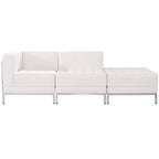 Flash Furniture HERCULES Imagination Series White LeatherSoft 3 Piece Chair & Ottoman Set