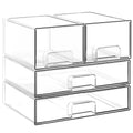 Stackable Storage Drawers, 3 Pack Clear Acrylic Makeup & Baby Bottle Storage Organizer, Versatile Storage Bins for Vanity, Under