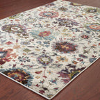 HomeRoots 509977 9 x 12 ft. Stone Gray Purple Green Gold & Teal Oriental Power Loom Stain Resistant Rectangle Area Rug