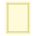 Southworth Premium Certificates, 8.5 X 11, Ivory/Gold With Spiro Gold Foil Border,15/Pack