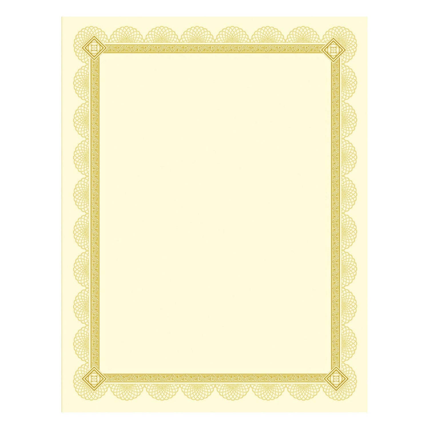 Southworth Premium Certificates, 8.5 X 11, Ivory/Gold With Spiro Gold Foil Border,15/Pack