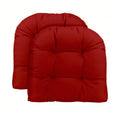 Rsh Decor: Tufted U-Shape Wicker Seat Cushions Set Of 2 | 22    X 22    | Water-Resistant Spun Fabric | Outdoor Chair Cushions F
