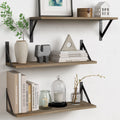 Forbena Wood Floating Shelves for Wall 24 inches Long, Large Bathroom Wall Shelves Set of 3, Wall Mounted Storage Shelf for Bath