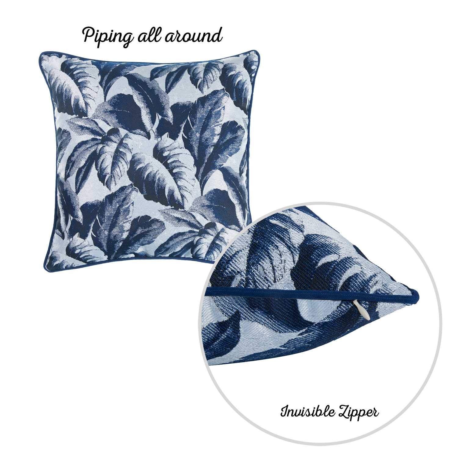 Home Root Pillows 17'x 17' Jacquard Tropical Sky Leaf Decorative Throw Pillow Cover
