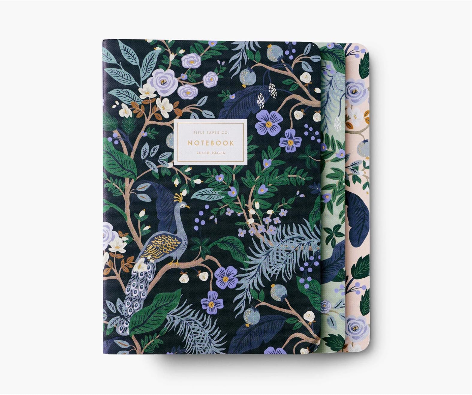 Rifle Paper Co. Peacock Stitched Notebook Set, Assorted Set Of 3 Color ...