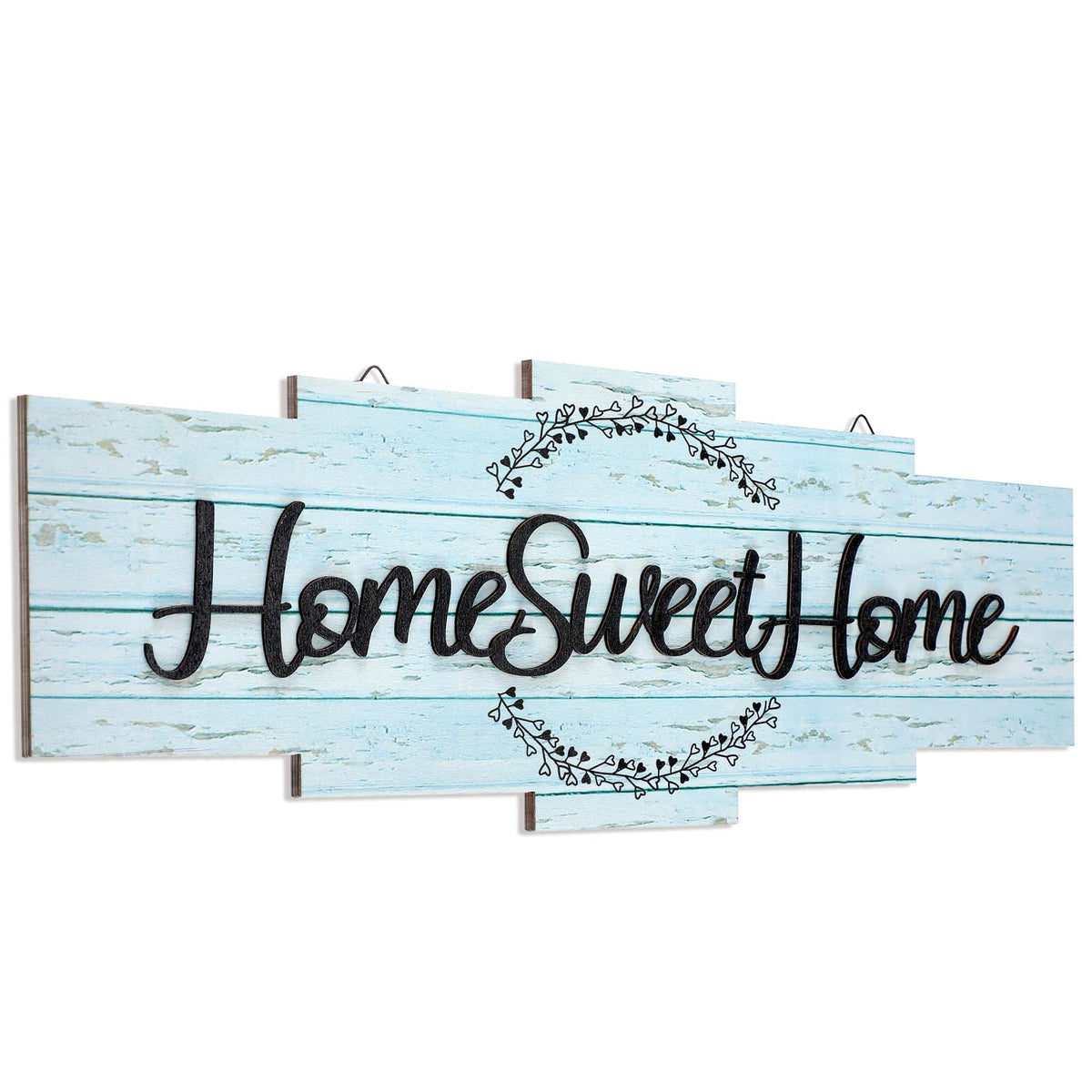 Jetec Home Sweet Home Sign, Rustic Wood Home Wall Decor, Large Farmhouse Home Sign Plaque Wall Hanging Wooden Sign for Bedroom, 