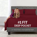 Dealuxe 21'' Sheet Set - Twin 3 Piece Set - Burgundy (Pomegranate)