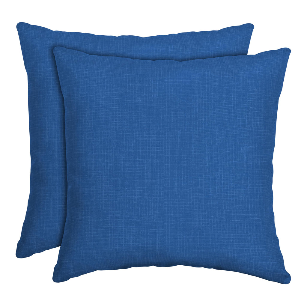 Arden Selections Outdoor Toss Pillow, Set Of 2, 16 X 16, Water Repellent, Fade Resistant 16 X 16, Cobalt Blue Texture