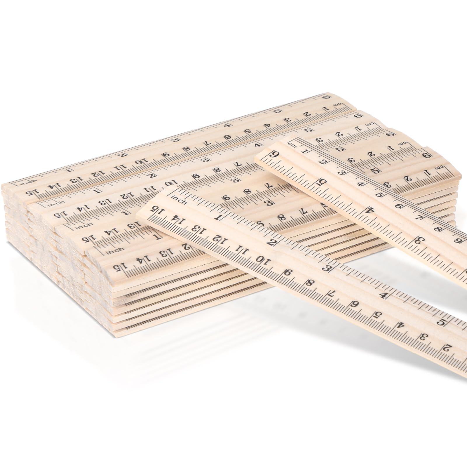 Zonon 100 Pcs Wooden Ruler Bulk 6 Inch Wood Measuring Rulers With Inches And Centimeters Small Ruler First Day Of School Gift Fo