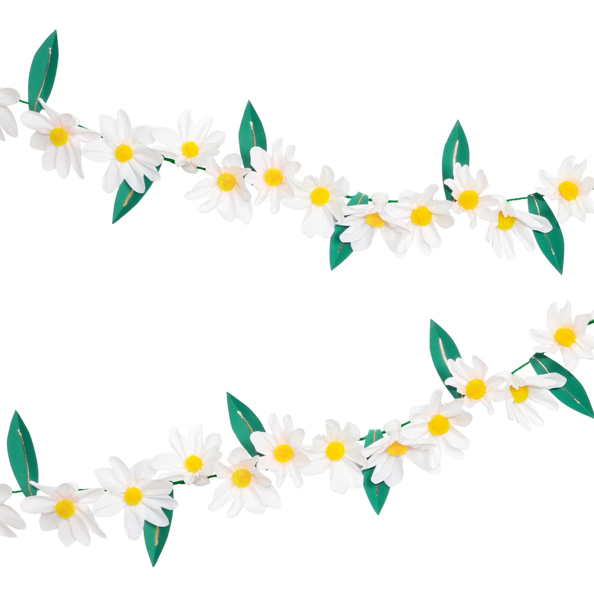 Meri Meri Wild Daisy Garland (Pack of 1), 8 Flower Garland w Excess Cord, Crepe Paper Flowers