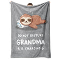 Funny Grandma Birthday Gifts, Grandma Is Charging Sloth Blanket, Gifts For Grandmas From Grandkids, Grandmas Present For Mothers