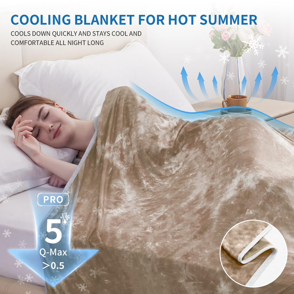 Guohaoi Cooling Blanket Queen Size (90''X90'') Summer Blanket Tie Dye For Hot Sleepers Lightweight Breathable Bed Blanket, Arc-C