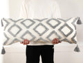 Panod Decorative Long Lumbar Pillow Cover 14X40 Boho,Super Soft Chenille Extra Long Lumbar Pillow Case Cover With Tassel For Bed