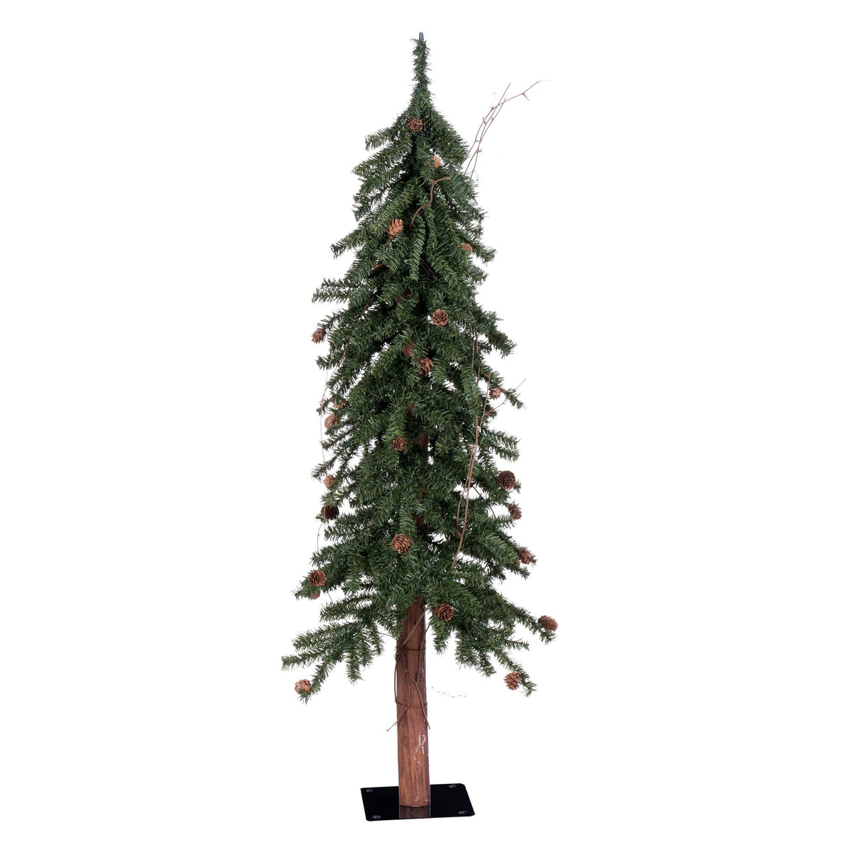 Vickerman Alpine Artificial Christmas Tree With Real Pine Cones, 4  Small Faux Christmas Tree For Holiday Or Rustic Dcor  S