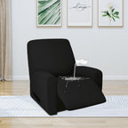 Purefit 100% Dual Waterproof Couch Cover Slipcovers For Couches And Sofas - Stretch Non Slip Fleece Sofa Covers Washable, Leakproof Furniture Protector For Kids, Pets, Dog (Recliner, Black)